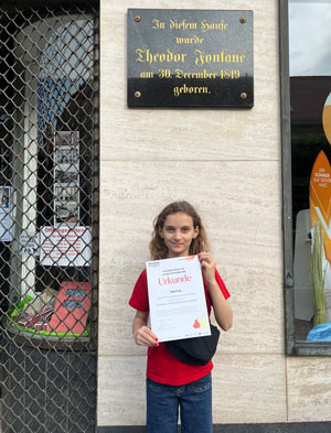 Mila beim Fontane-Schreibwettbewerb